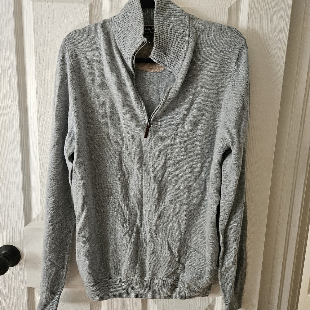 Mens Nordstrom 100% Cashmere Light Blue Sweater